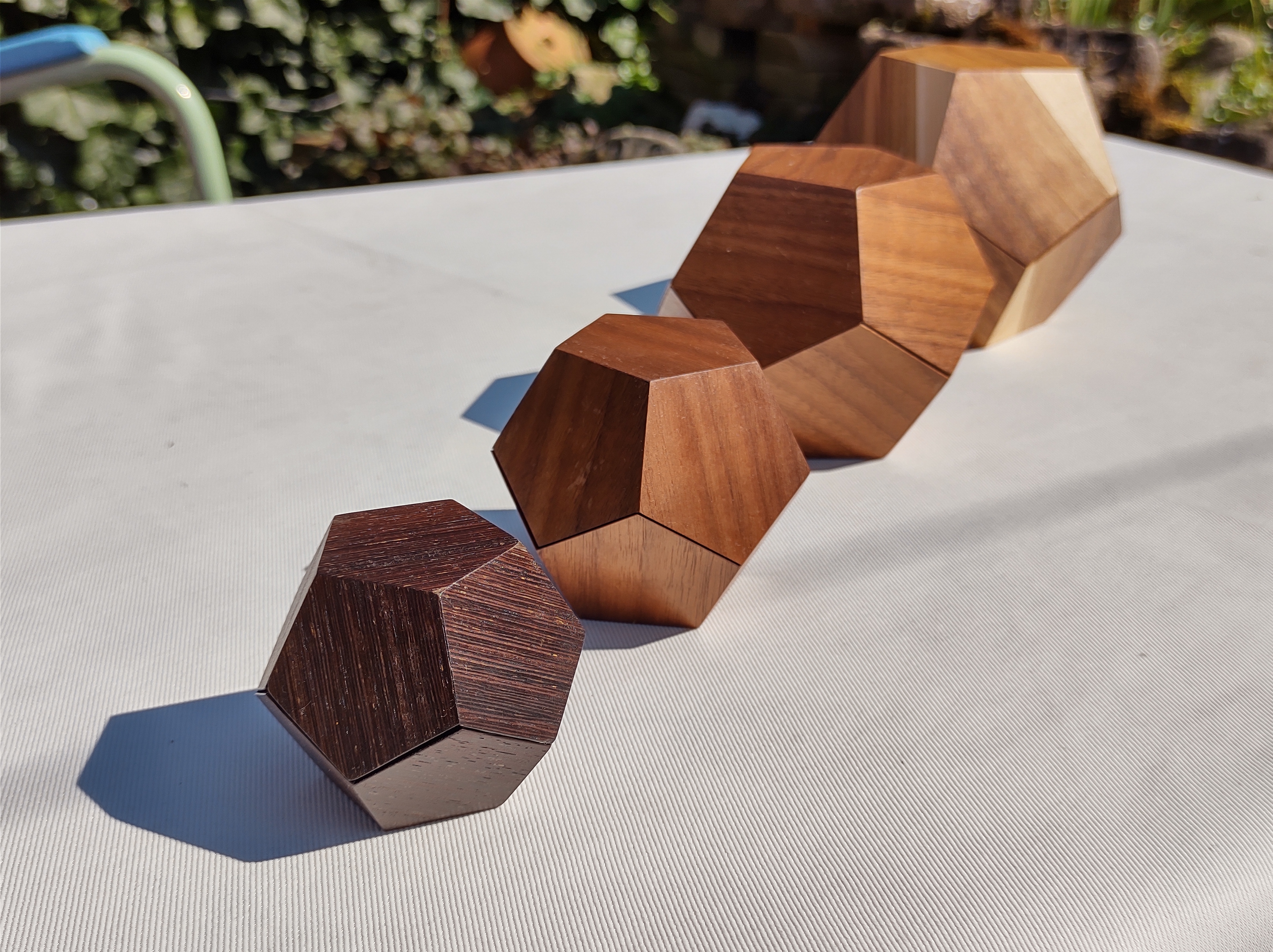 Wooden dodecahedrons