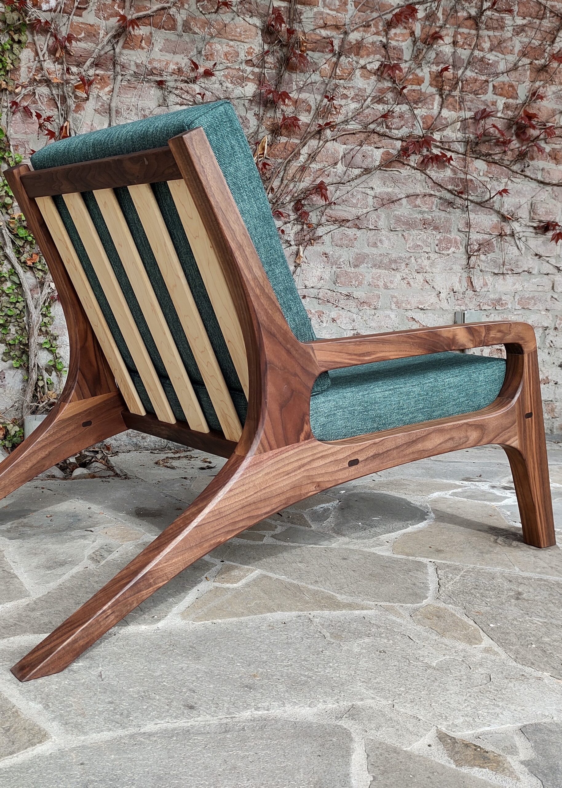 Lounge chair, American walnut/maple